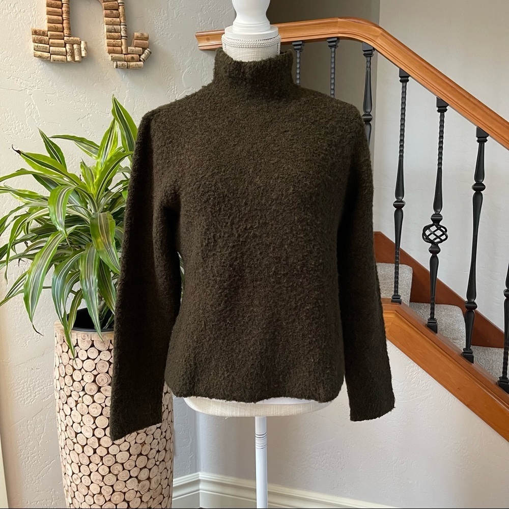 Caslon Wool & Mohair blend Turtleneck Sweater in Brown Size: L